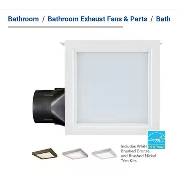 EASY CHANGE TRIM KIT FRAME ONLY Broan-NuTone Bathroom Ceiling Exhaust Fan WHITE - Picture 4 of 13
